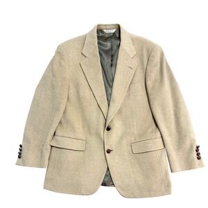 Vintage Evan-Picone Blazer Mens Large Tan‎ Camel Sport Coat Made USA 90s